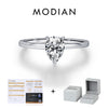 MODIAN D Color Pear Cut Moissanite Ring 925 Sterling Silver Water Drop Lab Diamond Wedding Rings For Women Wedding Fine Jewelry