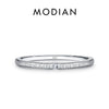 MODIAN Dainty Irregular Cross Line Texture Finger Ring 925 Sterling Silver Thin Stackable Gold Color Ring For Women Fine Jewelry