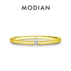MODIAN Dainty Irregular Cross Line Texture Finger Ring 925 Sterling Silver Thin Stackable Gold Color Ring For Women Fine Jewelry