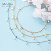 MODIAN Elegant Natural Pearl Bracelet Authentic 925 Sterling Silver Link Chain Charm Pendant Bracelet for Women Fine Jewery