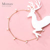 MODIAN Elegant Natural Pearl Bracelet Authentic 925 Sterling Silver Link Chain Charm Pendant Bracelet for Women Fine Jewery