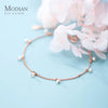 MODIAN Elegant Natural Pearl Bracelet Authentic 925 Sterling Silver Link Chain Charm Pendant Bracelet for Women Fine Jewery