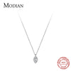 MODIAN Exquisite Eyes Necklace New Authentic 925 Sterling Silver Sparkling Clear CZ Link Chain Female Gift Fine Jewelry