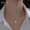 MODIAN Exquisite Eyes Necklace New Authentic 925 Sterling Silver Sparkling Clear CZ Link Chain Female Gift Fine Jewelry