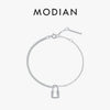 MODIAN Exquisite Lock Bracelet 925 Sterling Silver Shining CZ Asymmetry Bracelets Trendy Link Chain Jewelry For Women Gifts
