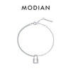 MODIAN Exquisite Lock Bracelet 925 Sterling Silver Shining CZ Asymmetry Bracelets Trendy Link Chain Jewelry For Women Gifts