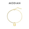 MODIAN Exquisite Lock Bracelet 925 Sterling Silver Shining CZ Asymmetry Bracelets Trendy Link Chain Jewelry For Women Gifts