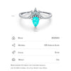 MODIAN 925 Sterling Silver Crown Finger Ring Paraiba Tourmaline Ring For Women Luxury Wedding Engagement Fine Jewelry