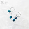 MODIAN Geometric Round Drop Earring for Women 925 Sterling Silver Blue Tiger Eye Dangle Earring Fine Jewelry 2020 New