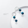 MODIAN Geometric Round Drop Earring for Women 925 Sterling Silver Blue Tiger Eye Dangle Earring Fine Jewelry 2020 New