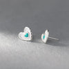 MODIAN Genuine 925 Sterling Silver Cute Layering Heart Stud Earrings For Women 4 Color Delicate Enamel Ear Studs Fine Jewelry