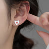 MODIAN Genuine 925 Sterling Silver Cute Layering Heart Stud Earrings For Women 4 Color Delicate Enamel Ear Studs Fine Jewelry