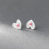 MODIAN Genuine 925 Sterling Silver Cute Layering Heart Stud Earrings For Women 4 Color Delicate Enamel Ear Studs Fine Jewelry
