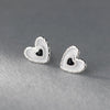 MODIAN Genuine 925 Sterling Silver Cute Layering Heart Stud Earrings For Women 4 Color Delicate Enamel Ear Studs Fine Jewelry