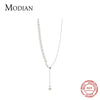 MODIAN Gold Color Wheat Ears Pearl Pendant Necklace for Women 925 Sterling Silver Luxury Wedding Necklace Fine Jewelry