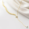 MODIAN Gold Color Wheat Ears Pearl Pendant Necklace for Women 925 Sterling Silver Luxury Wedding Necklace Fine Jewelry
