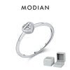MODIAN Heart shape Cut Moissanite Solitaire Wedding Ring For Women 925 Sterling Silver D Color Wedding Band Fine Jewelry