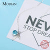 MODIAN 925 Sterling Silver Necklace Pendants Jewelry For Women With Chain Luxurious Mermai Crystal Stone Accessories
