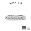 MODIAN Luxury D Color Moissanite Band Stackable Ring For Women Real 925 Sterling Silver Wedding Jewelry With Exquisite Box Gift