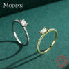 MODIAN Luxury Dazzling Clear Cubic Zirconia Ring 925 Sterling Silver Trendy Finger Rings For Women Wedding Engagement Jewelry