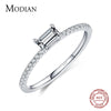 MODIAN Luxury Dazzling Clear Cubic Zirconia Ring 925 Sterling Silver Trendy Finger Rings For Women Wedding Engagement Jewelry
