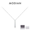 MODIAN Minimalist D Color Moissanite Necklace Prong Setting Lab Diamond For Women 925 Sterling Silver Pendant Necklace Jewelry