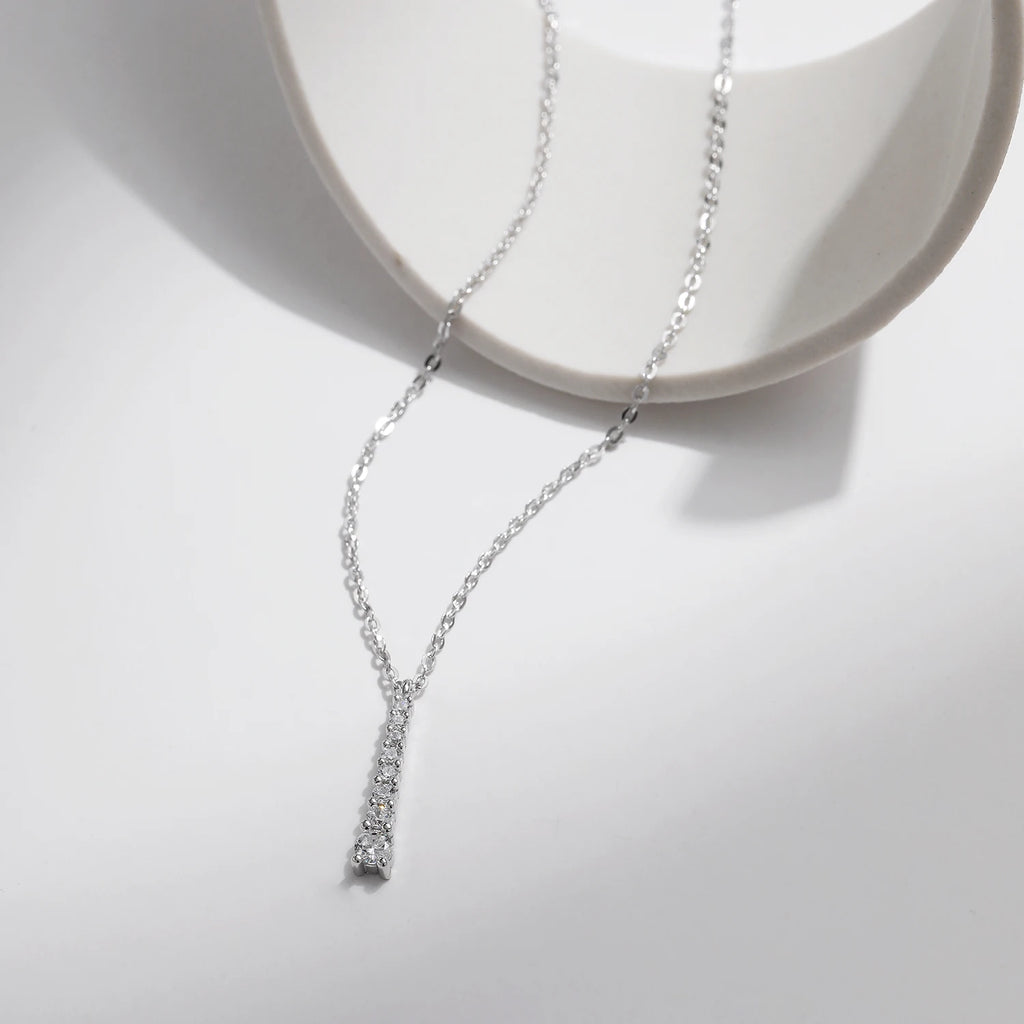 MODIAN Minimalist D Color Moissanite Necklace Prong Setting Lab Diamond For Women 925 Sterling Silver Pendant Necklace Jewelry