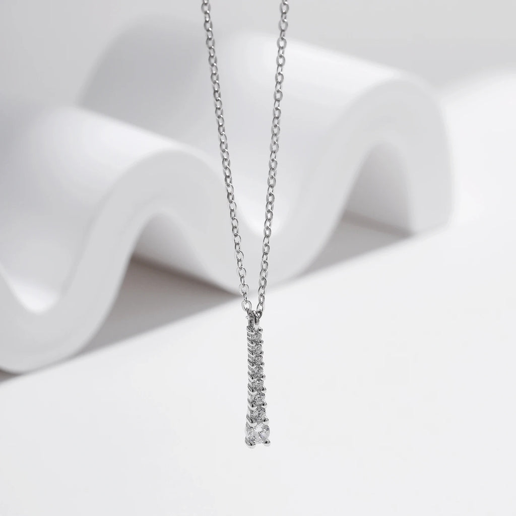 MODIAN Minimalist D Color Moissanite Necklace Prong Setting Lab Diamond For Women 925 Sterling Silver Pendant Necklace Jewelry