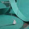 MODIAN New Dazzling Clear CZ Pendant 925 Sterling Silver Luxury Square Snake Chain Necklace For Women Wedding Gold Fine Jewelry