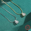 MODIAN New Dazzling Clear CZ Pendant 925 Sterling Silver Luxury Square Snake Chain Necklace For Women Wedding Gold Fine Jewelry