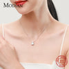 MODIAN New Dazzling Clear CZ Pendant 925 Sterling Silver Luxury Square Snake Chain Necklace For Women Wedding Gold Fine Jewelry
