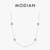 MODIAN New Design 925 Sterling Silver Sparkling Lucky Blue Eyes Pendant Necklace Neck Chain For Women Birthday Anniversary Gift