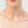 MODIAN New Design 925 Sterling Silver Sparkling Lucky Blue Eyes Pendant Necklace Neck Chain For Women Birthday Anniversary Gift