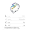 MODIAN New Design Pure 925 Sterling Silver Rainbow Color Enamel Strip Finger Ring Simple Geometric Ring For Women Fine Jewelry