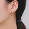 MODIAN Pure 925 Sterling Silver Simple Cross Line Ear Buckles Sense Of Design Hoop Earrings For Women Fine Jewelry