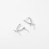 MODIAN Pure 925 Sterling Silver Simple Cross Line Ear Buckles Sense Of Design Hoop Earrings For Women Fine Jewelry