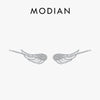 MODIAN Real 925 Sterling Silver Angel Wings Simple Stud Earrings Trendy Earrings For Women Birthday Anniversary Jewelry Gift