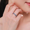 MODIAN Real 925 Sterling Silver Art Design Blue Eyes Stackable Finger Ring For Women Fine Party Jewelry Accessories