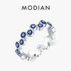 MODIAN Real 925 Sterling Silver Art Design Blue Eyes Stackable Finger Ring For Women Fine Party Jewelry Accessories