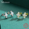 MODIAN Real 925 Sterling Silver Elegant Natural Opal Stud Earrings For Women Trendy Wedding Engagement Fine Jewelry Bijoux