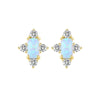 MODIAN Real 925 Sterling Silver Elegant Natural Opal Stud Earrings For Women Trendy Wedding Engagement Fine Jewelry Bijoux