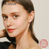 MODIAN Real 925 Sterling Silver Elegant Natural Opal Stud Earrings For Women Trendy Wedding Engagement Fine Jewelry Bijoux