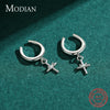 MODIAN Real 925 Sterling Silver Elegant Simple Cross Clip Earrings Swing Party Ear Cuff For Women Statement Fine Jewelry