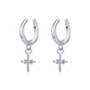 MODIAN Real 925 Sterling Silver Elegant Simple Cross Clip Earrings Swing Party Ear Cuff For Women Statement Fine Jewelry