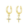 MODIAN Real 925 Sterling Silver Elegant Simple Cross Clip Earrings Swing Party Ear Cuff For Women Statement Fine Jewelry