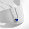 MODIAN Real 925 Sterling Silver Exquisite Blue Opal Heart Pendant Necklace For Women Fine Jewelry Romantic Anniversary Gifts