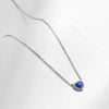 MODIAN Real 925 Sterling Silver Exquisite Blue Opal Heart Pendant Necklace For Women Fine Jewelry Romantic Anniversary Gifts