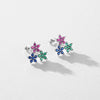 MODIAN Real 925 Sterling Silver Colorful Cubic Zirconia  Ear Studs Delicate Flower Stud Earrings For Women Fine Jewelry