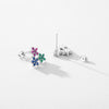 MODIAN Real 925 Sterling Silver Colorful Cubic Zirconia  Ear Studs Delicate Flower Stud Earrings For Women Fine Jewelry