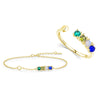 MODIAN Real 925 Sterling Silver Romantic Heart Rainbow Color Crystal Rings Bracelet Bangle Jewelry Sets For Women Fine Jewelry
